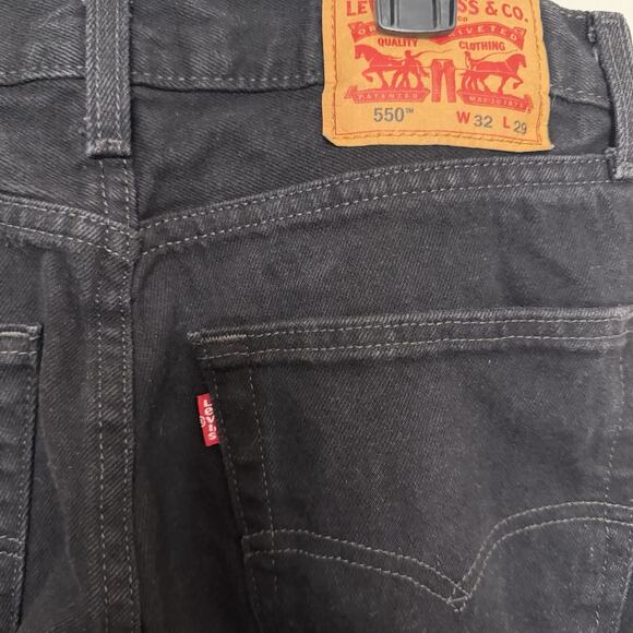 Levi’s 550 Men’s 32x29 Black Relaxed Fit Tapered Leg Jeans Denim Classic - Picture 3 of 5